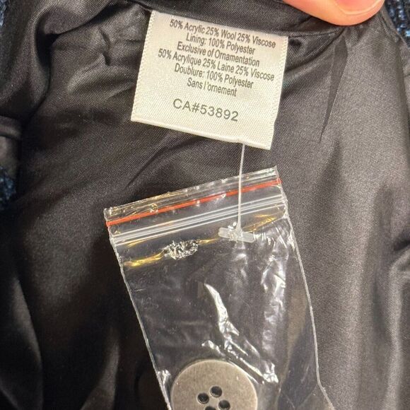 Icelandic Design Button Sweater Blazer Jacket Size Medium Blue Wool Blend - Picture 5 of 8